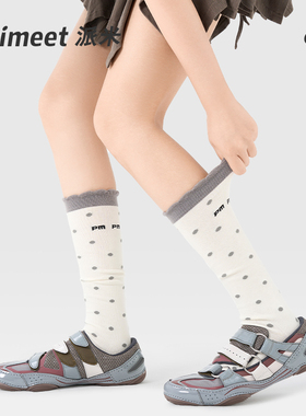 派米袜子女芭蕾风波点小腿袜夏季薄款长筒袜miu系及膝袜蝴蝶结