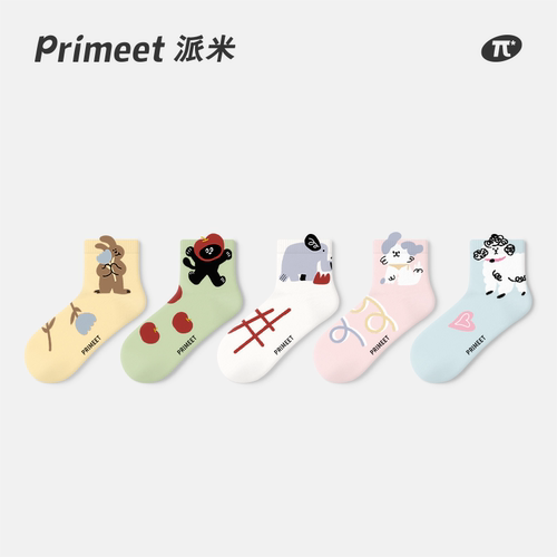 Primeet派米卡通四季潮流女短袜