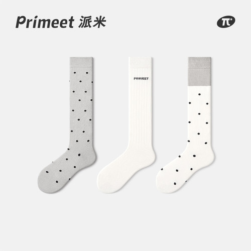 派米袜子女夏季薄款波点长筒袜