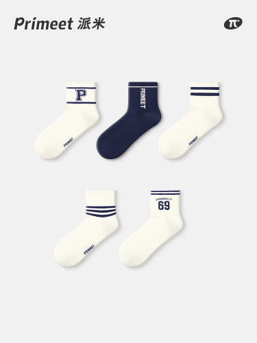 PRIMEET大学风格白袜女袜春秋季运动浅口女袜夏季短袜棉
