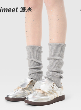PRIMEET/派米袜套女春秋灰色芭蕾风腿套薄款堆堆袜秋冬小腿袜长袜