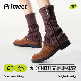 派米美拉德纽扣袜套女春秋款复古中筒袜小腿袜配单鞋堆堆长筒袜女