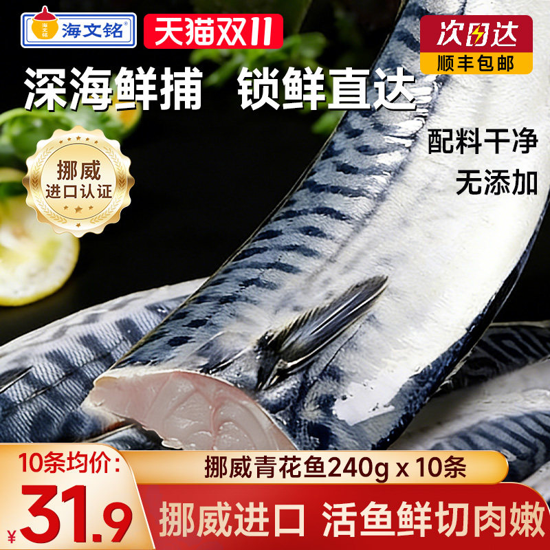海文铭挪威青花鱼进口超大整条