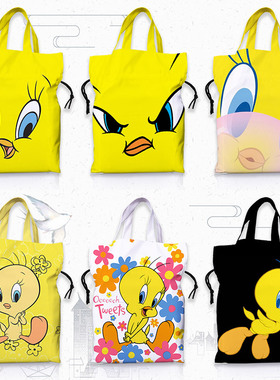 翠迪鸟 Tweety 翠儿尼龙通勤包单肩包购物袋抽绳袋果冻包崔迪崔弟
