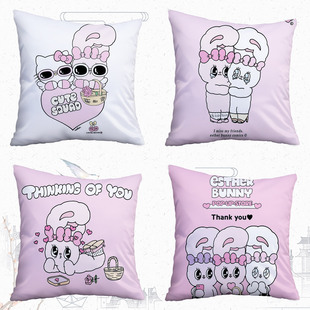 艾丝乐小兔Esther Bunny抱枕方枕卧室客厅细毛绒靠垫沙发腰靠枕头