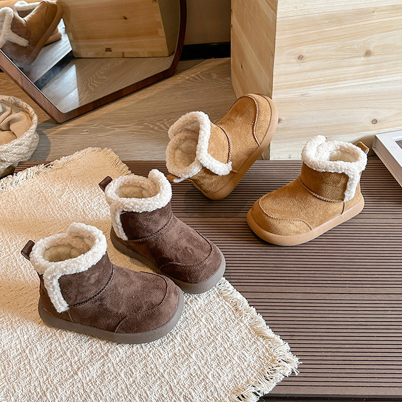 女童韩版时尚绒面雪地靴2025冬季新款男童加绒加厚勃肯短靴棉靴,童鞋/婴儿鞋/亲子鞋,棉靴,淘宝优惠券,粉丝福利购,淘宝优惠卷