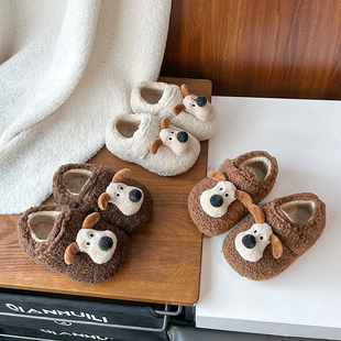 儿童棉鞋2025冬季新款女童可爱卡通羊羔毛豆豆鞋男童保暖毛毛鞋
