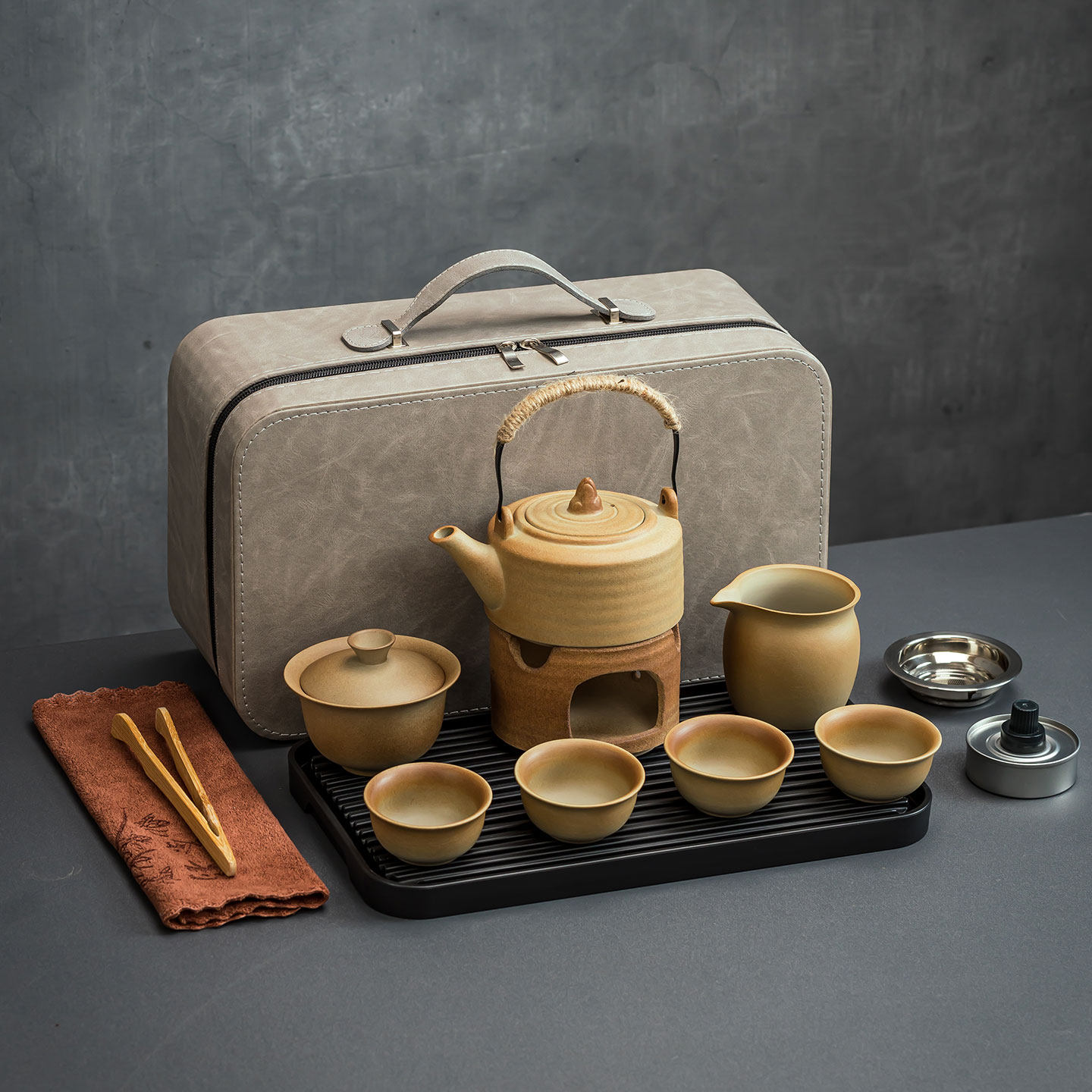 功夫旅行茶具套装户外露营带烧水便携式陶瓷商务伴手礼品定制logo