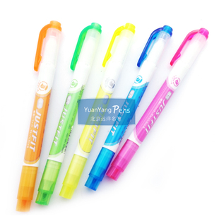 日本斑马ZEBRA JUSTFIT WKT17 双头荧光笔标记重点记号萤光笔软头