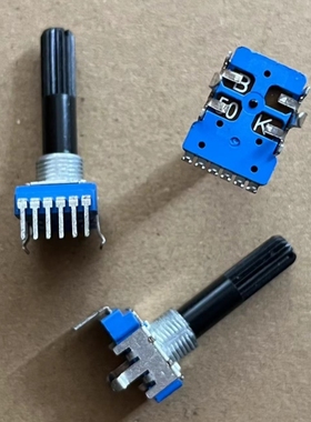 RK12型双联6脚电位器B20K B50K 带中点 立式直插 功放音量电位器