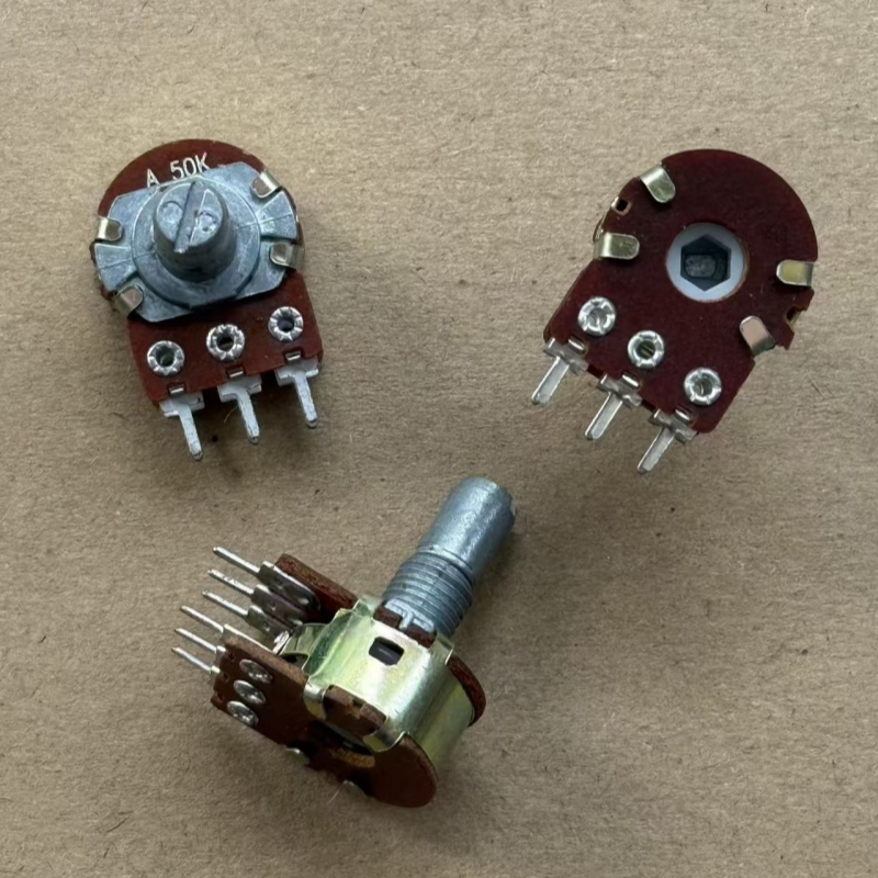 148型双联6脚电位器A50K A503 功放音量旋转电位器 柄长15MM