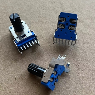 RK12型双联电位器B100K B104 卧式6脚 音量调节电位器 柄长13MM