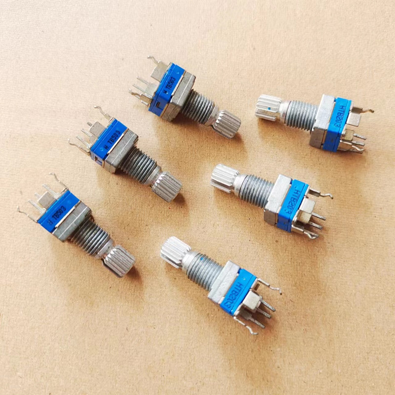 09型单联3脚电位器B50K B20K 立式弯脚 功放音量电位器 柄长15MM