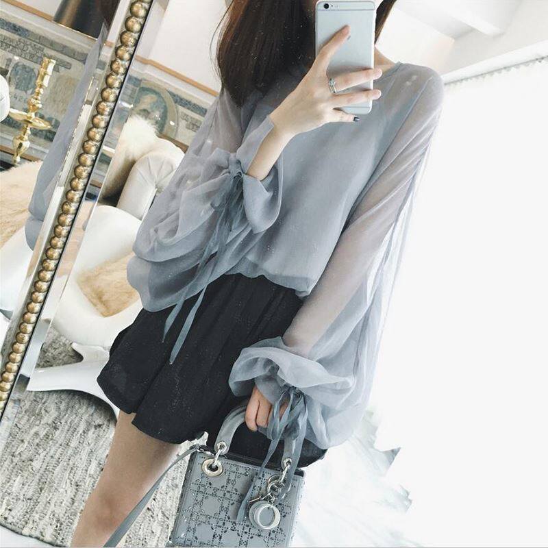 Long sleeve Spring and summer new pattern Frenum bishop sleeve Versatile camisole Set of parts jacket Easyin the Women's clothing/Boutique , Lace shirt/Chiffon shirt  category - from Buy2taobao.com to provide professional Taobao agent buy service