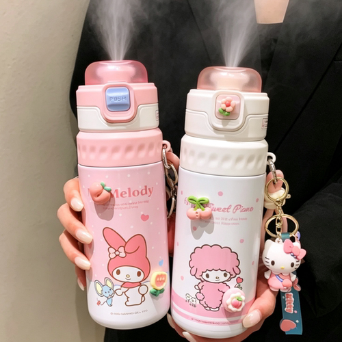 【夏日喷雾吸管保温杯女可爱】