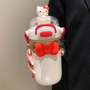 富全双饮防摔玻璃杯女生高颜值便携吸管水杯子隔热2026新款带提手