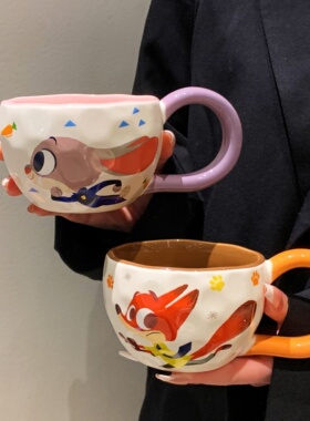 疯狂动物城尼克朱迪陶瓷马克杯可爱情侣对杯家用水杯子女2026新款