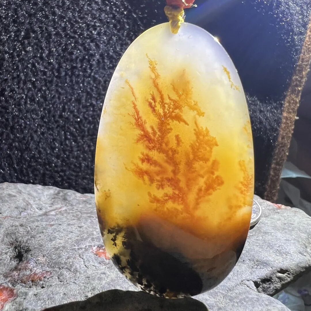 9号链接云南天然黄龙玉水草花平安无事牌挂件吊坠新款包邮证书
