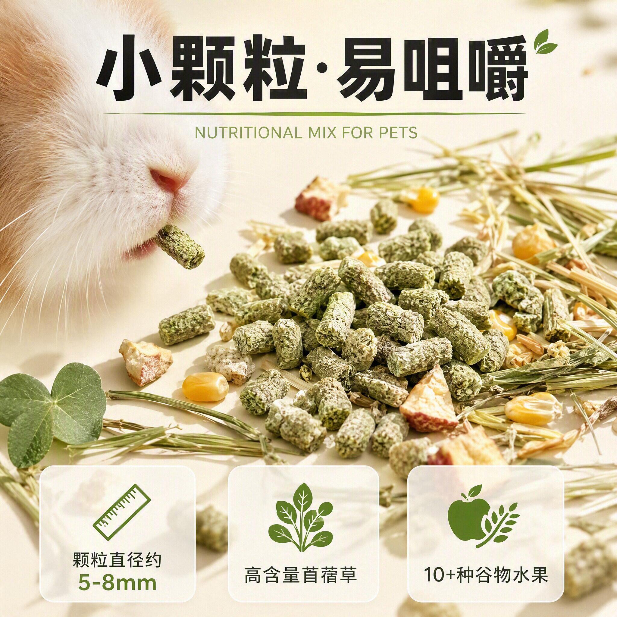 苜蓿草粒膨化粮磨牙又营养