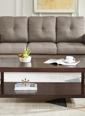 实木简约小桌子茶几客厅家用长条白蜡木边几办公室小户型茶台美式