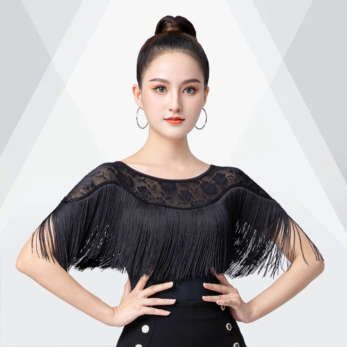 0摩登舞上衣2025新款短袖练习女士夏季黑色华尔兹成人拉丁舞服