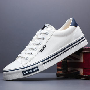 帆布鞋男款夏季2025新款男生板鞋潮流休闲布鞋软底透气小白鞋男鞋