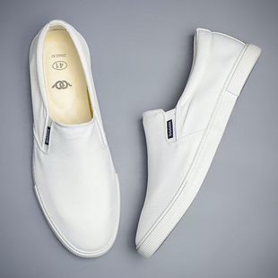 夏季帆布鞋男款一脚蹬懒人鞋子软底驾车休闲鞋透气防臭老北京布鞋