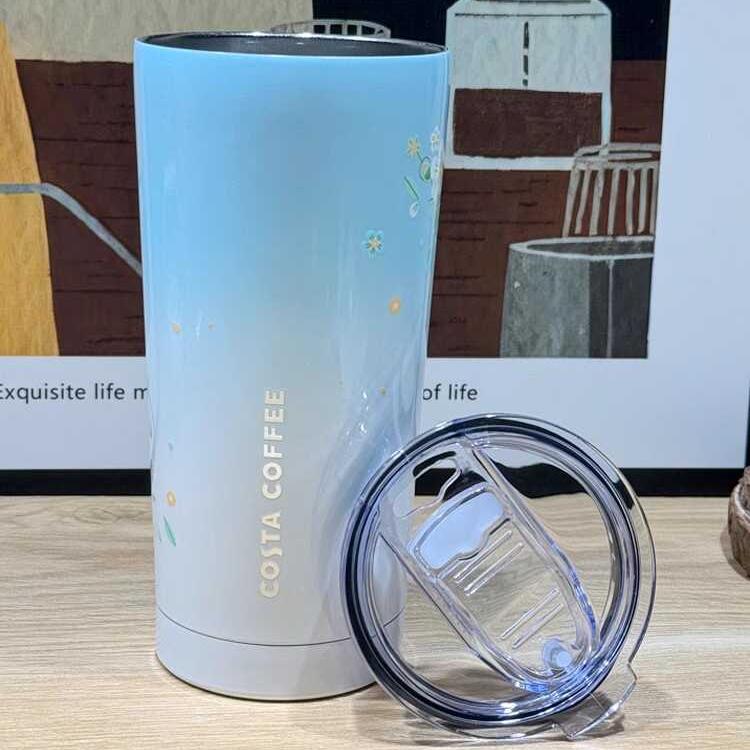 适配COSTA COFFEE咖啡杯530ml吸管杯桌面杯随行杯 密封防漏水杯盖
