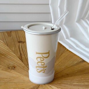 适配Peets coffee皮爷中国国家地理探索变色杯450ml 配件防尘杯盖