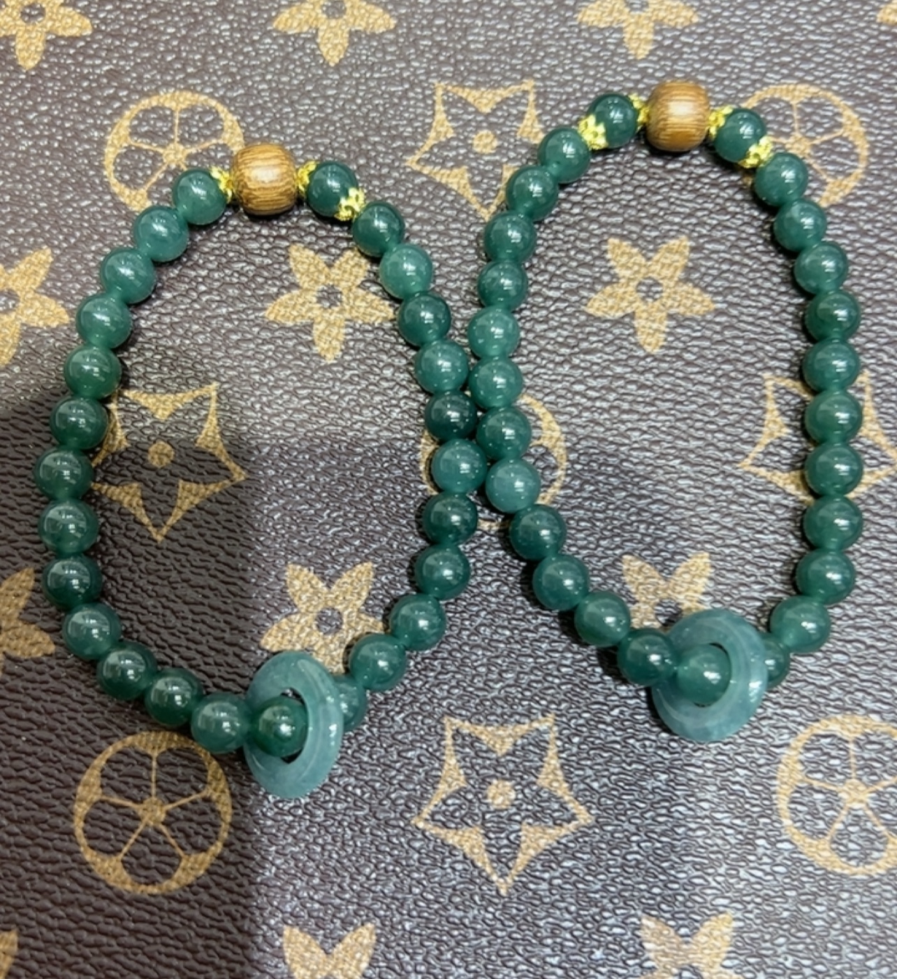 天然翡翠蓝水平安扣手链水头好菠菜绿手串礼物