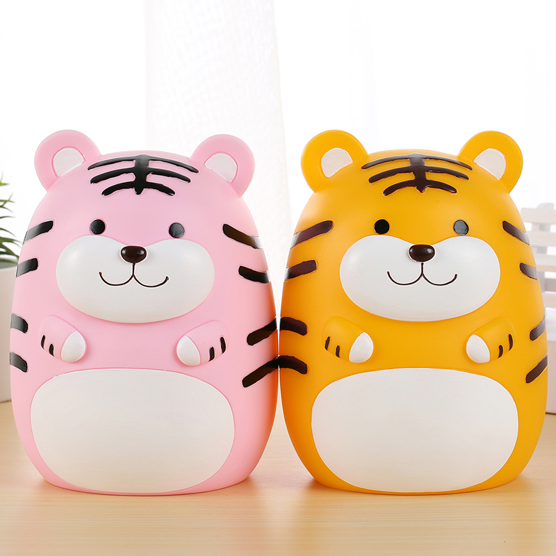 大号生肖虎年老虎储蓄罐卡通小虎存钱罐储钱罐搪胶防摔可存取礼品