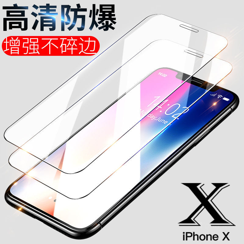 适用iPhone12/13Pro14/14Promax钢化膜苹果11 XR XSMAX 78P二强防偷窥防指纹玻璃膜-封面