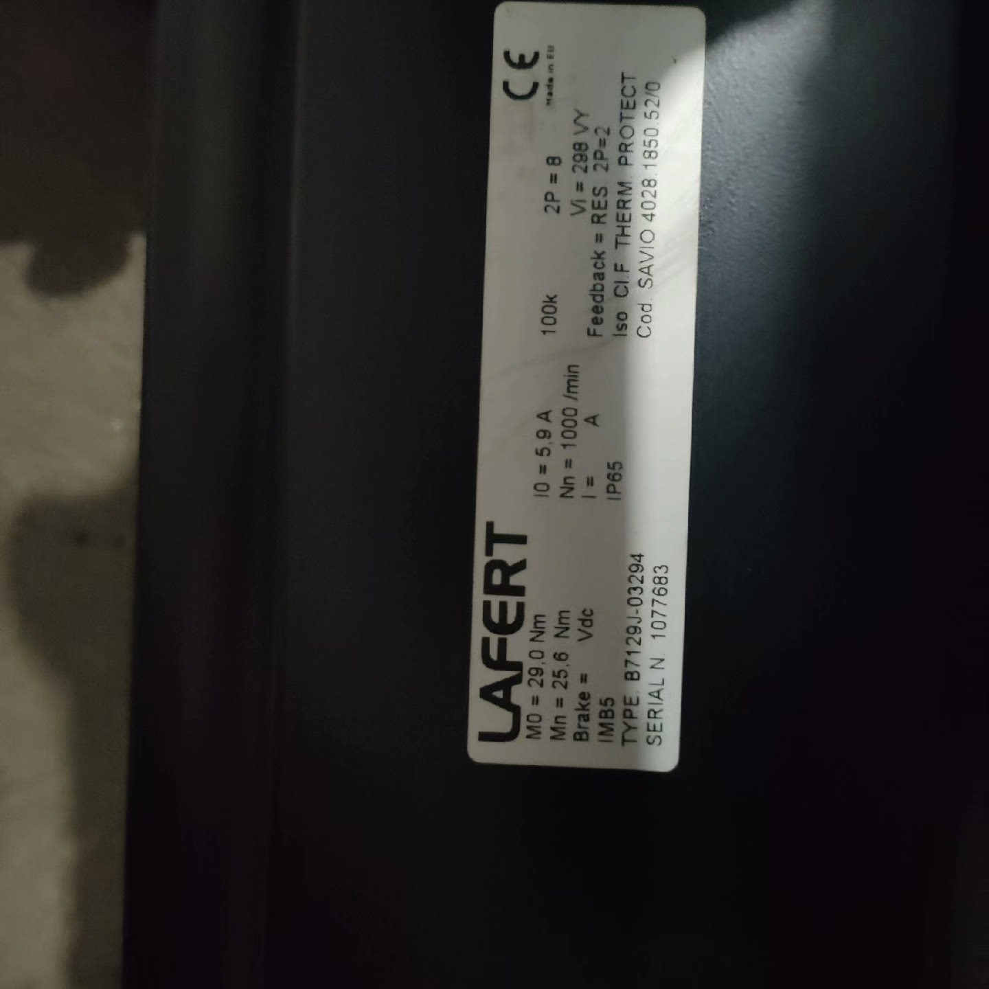 LAFERT 拉法特 B7129J-03294 伺服电机 成