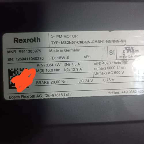 力士乐电机MS2N07-C0BQN-CMSH1-NNNNN-