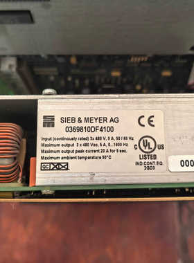 0369810DF4100德国SIEB&MEYER拆机控制器