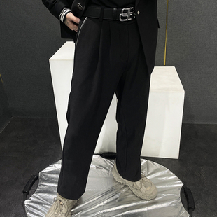 垂坠感高级感男春秋ins阔腿直筒高级感休闲宽松长裤 韩版 免烫西裤