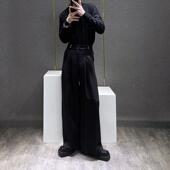 裤 男百搭长裤 休闲阔腿裤 设计感直筒垂坠感黑色西装 小众高腰西裤 男