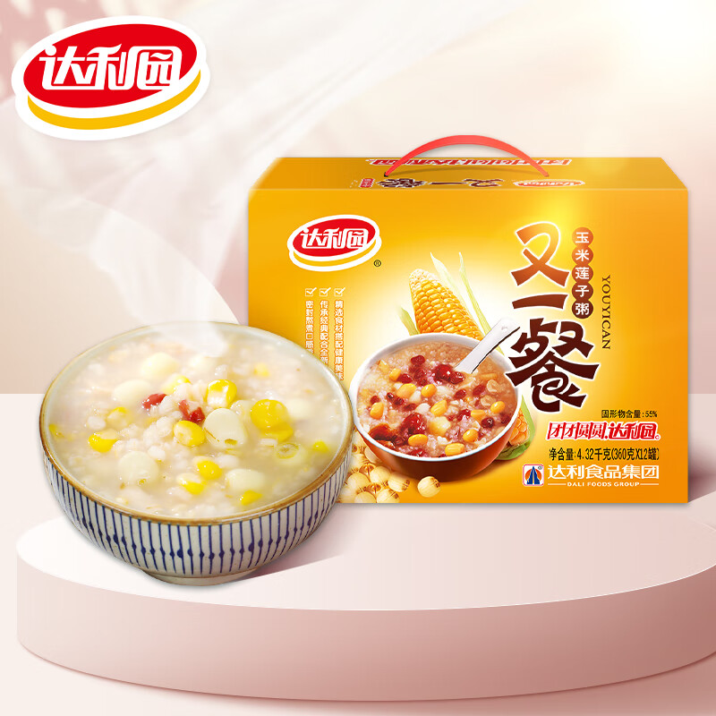 达利园又一餐玉米莲子八宝粥方便速食早餐粥杂粮粥280g*12罐礼盒图片