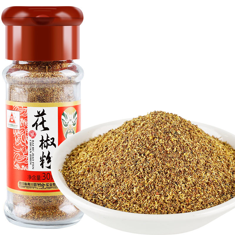 川珍 香辛料花椒粉30g花椒面玻璃瓶装烧烤撒料烤肉羊肉串蘸料调料图片