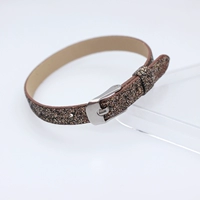 8 мм яркая порошковая квадратная стальная пряжка-коричневая