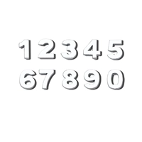 8 мм хромированные глянцевые фигуры 0-9