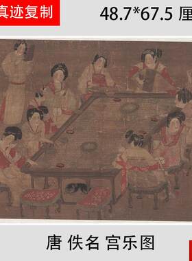 大传世名画唐宫D仕女图 宫乐图 古代名家字画高清微喷复制装饰画