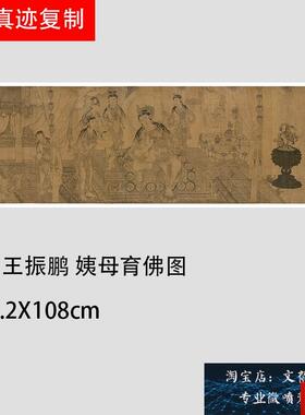 品上市元f王振鹏姨母育佛图古代工笔人物国画长卷高清微喷装饰画