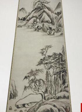 品上市董其昌 赠晋公诗意图轴 真迹原大原色微喷复制e品文化用品