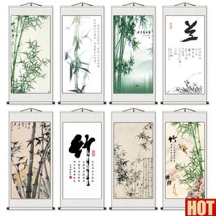 画翠竹锦鸡 锦鸡牡丹 丝绸卷轴挂画 f客厅办公装饰 小礼品送老外