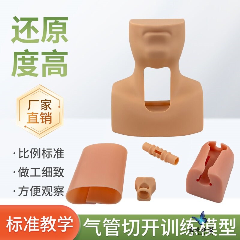 经皮气管环甲膜软骨韧带解u剖穿刺高级气管切开插管训练模型模拟