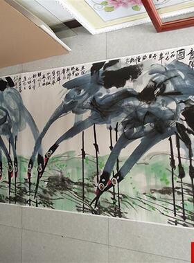 永玉春意闹n图国画水墨画花鸟画大横幅艺术微喷宣纸复制画装饰画