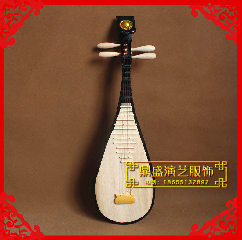 实木舞蹈琵琶乐器仿真道具影楼摄影彩绘工艺汉服T古风拍照走秀乐