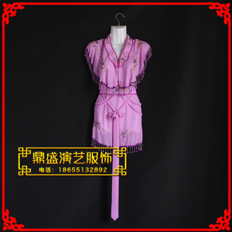 京剧戏剧戏曲越剧小旦丫鬟花旦服装F亮片衣小包裙云肩包片三件套