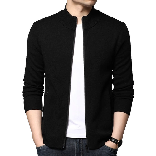 Осенний лонгслив, кардиган, мужской шерстяной трендовый трикотажный свитер, в корейском стиле